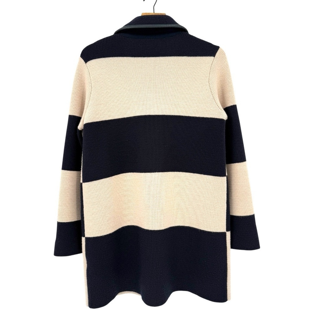 Tory Burch Nautical Colorblock Heavyweight Merino Wool Double Breasted Coat S - Picture 2 of 12